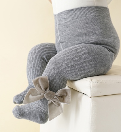 1 para legginsów z bocznym kokardką dla dziewczynek w wieku 1-3 lat, miękkie, elastyczne spodnie z bawełny dla niemowląt,