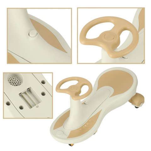 Jeździk grawitacyjny LED Swing Fix S4 świecące koła z muzyką grający 76cm złoto-biały max 100kg Kik Sp. z o. o. Sp. k.