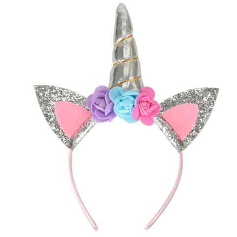 Kostium strój karnawałowy przebranie jednorożec spódnica opaska srebrny Kik Sp. z o. o. Sp. k.