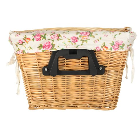 Kosz wiklinowy na rower RALLEX kosz przedni pleciony wkład click w kwiaty Kik Sp. z o. o. Sp. k.