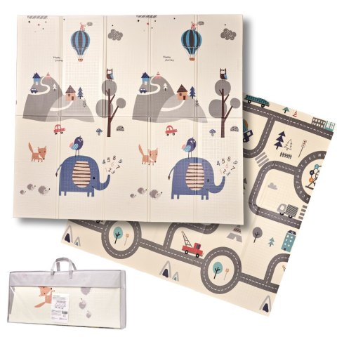 Mata edukacyjna piankowa dwustronna składana słonie las 180 x 200 cm Kik Sp. z o. o. Sp. k.