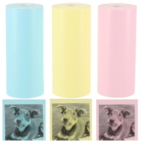 Rolki termiczne papier do drukarki aparatu 5,7cm x 3m 3 sztuki kolorowe Kik Sp. z o. o. Sp. k.