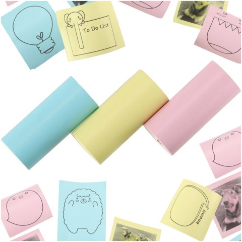 Rolki termiczne papier do drukarki aparatu 5,7cm x 3m 3 sztuki kolorowe Kik Sp. z o. o. Sp. k.