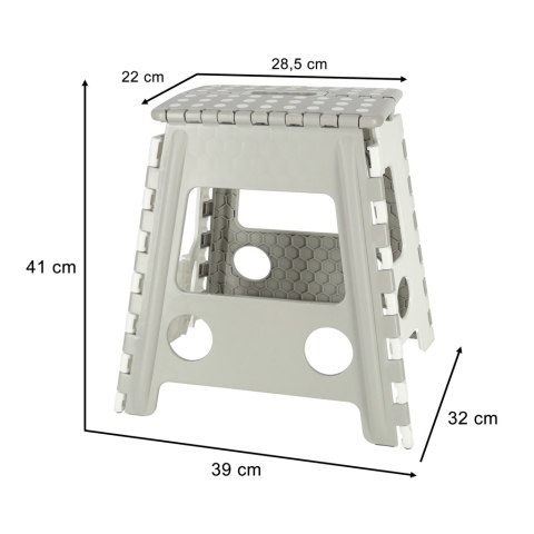 Stołek taboret składany antypoślizgowy wysoki 39cm jasny szary Kik Sp. z o. o. Sp. k.