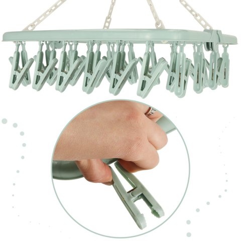 Wieszak suszarka na pranie na skarpetki bieliznę 32 klamerki niebieski Kik Sp. z o. o. Sp. k.