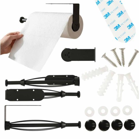 Wieszak uchwyt na ręcznik papierowy kuchenny obrotowy loft czarny Kik Sp. z o. o. Sp. k.