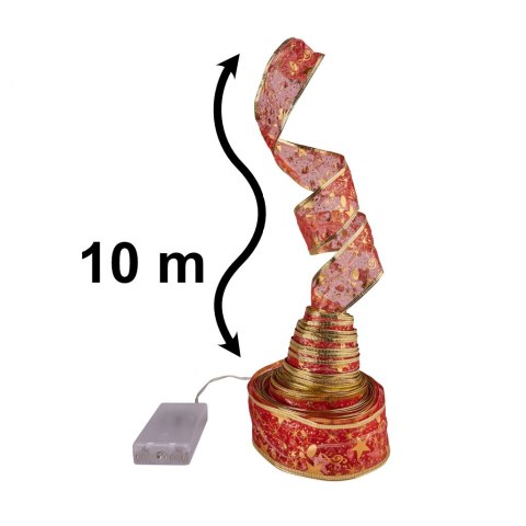 Wstążka ozdobna taśma LED 10m 100LED lampki choinkowe ozdoba świąteczna multikolor na baterie Kik Sp. z o. o. Sp. k.