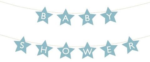 Baner napis na baby shower gwiazdki jasnoniebieskie 290cm x 16,5cm Partydeco Sp. z o. o.