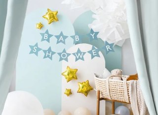 Baner napis na baby shower gwiazdki jasnoniebieskie 290cm x 16,5cm Partydeco Sp. z o. o.