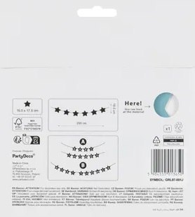 Baner napis na baby shower gwiazdki jasnoniebieskie 290cm x 16,5cm Partydeco Sp. z o. o.