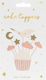 Dekoracje do muffinek babeczek - Bocian 11cm-12cm 7 sztuk Partydeco Sp. z o. o.