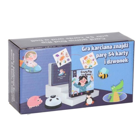 Gra na spostrzegawczość znajdź parę Crazy Flip 54 karty i dzwonek Kik Sp. z o. o. Sp. k.