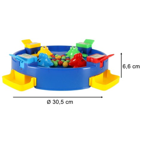 Gra zręcznościowa głodne żabki skaczące żaby 4 graczy 3+ XXL niebieska Kik Sp. z o. o. Sp. k.