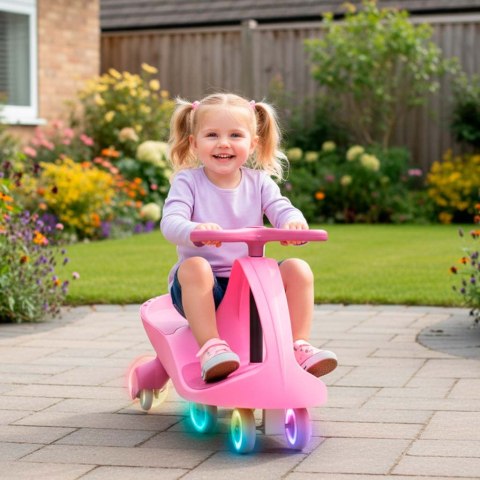 Jeździk grawitacyjny LED Swing Fix S3 świecące koła różowy Kik Sp. z o. o. Sp. k.