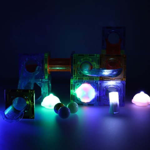 Klocki magnetyczne konstrukcyjne marble tor kulkowy świecący 49 elementów Kik Sp. z o. o. Sp. k.