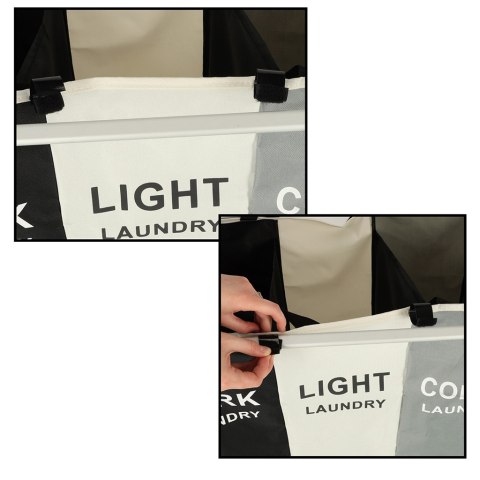 Kosz na pranie segregacja organizer 3 komory 135l Kik Sp. z o. o. Sp. k.