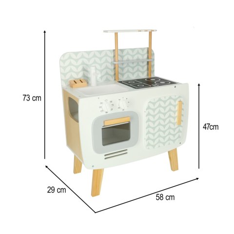 Kuchnia dla dzieci drewniana MDF LULILO RETRO akcesoria 73cm Kik Sp. z o. o. Sp. k.