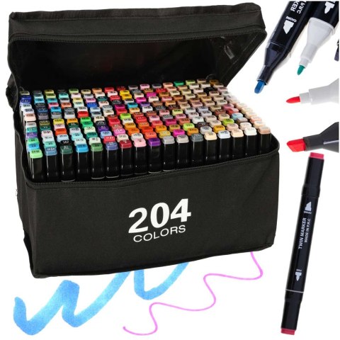 Markery dwustronne mazaki alkoholowe w etui 204 + podstawka Kik Sp. z o. o. Sp. k.