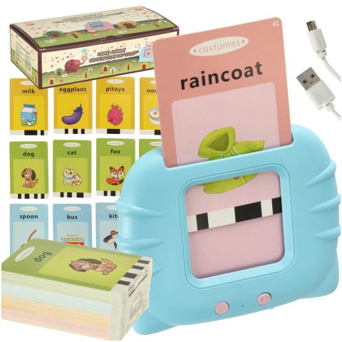 Nauka języka angielskiego czytnik kart do nauki słówek fiszki niebieski Kik Sp. z o. o. Sp. k.