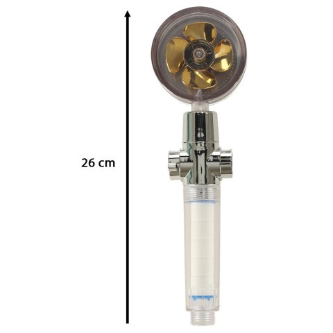 Słuchawka prysznicowa z turbiną filtrem wentylatorem wysokociśnieniowa oszczędna złota Kik Sp. z o. o. Sp. k.