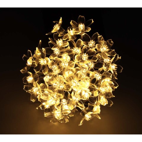Lampki ogrodowe solarne kwiatki 7m 50LED ciepły biały Kik Sp. z o. o. Sp. k.