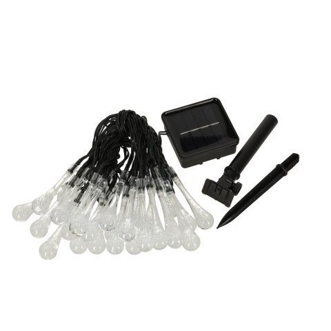 Lampki solarne ogrodowe łezki 6,5m 30LED ciepły biały Kik Sp. z o. o. Sp. k.