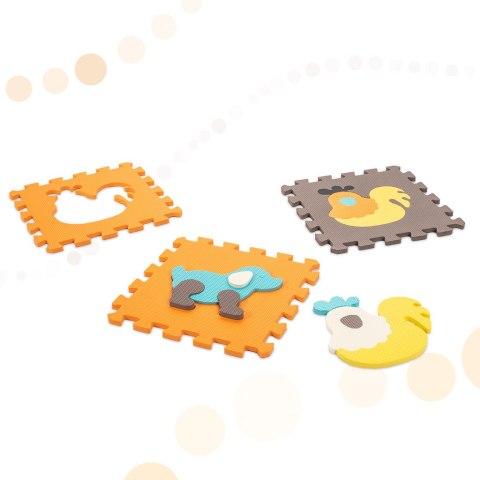 Mata edukacyjna piankowa puzzle zwierzątka kolorowa 114 x 114 cm 25 elementów Kik Sp. z o. o. Sp. k.