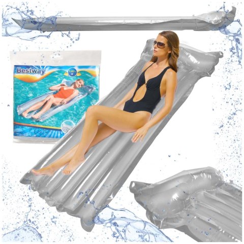 Materac dmuchany plażowy do pływania na basen wodę BESTWAY 44013 szary 90kg 183cm Kik Sp. z o. o. Sp. k.