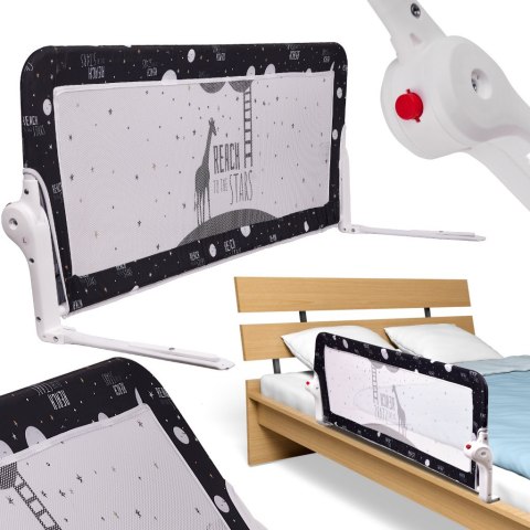 Barierka osłona ochronna do łóżka otwierana 120cm czarna Kik Sp. z o. o. Sp. k.