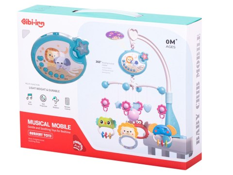 Karuzela projektor gwiazd do łóżeczka kołysanki niebieska z pilotem Kik Sp. z o. o. Sp. k.