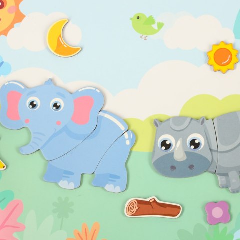 Książeczka magnetyczna układanka puzzle na magnes zwierzęta safari 47el. Kik Sp. z o. o. Sp. k.