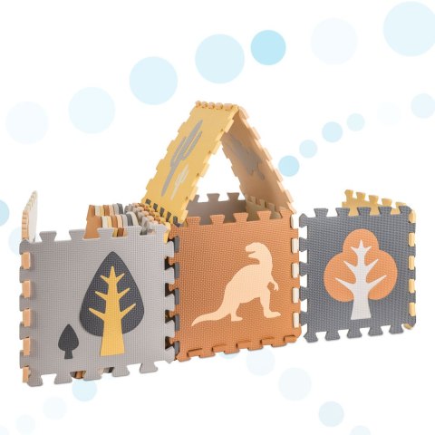 Mata edukacyjna piankowa puzzle brązowa 143 x 143 cm 36 elementów Kik Sp. z o. o. Sp. k.