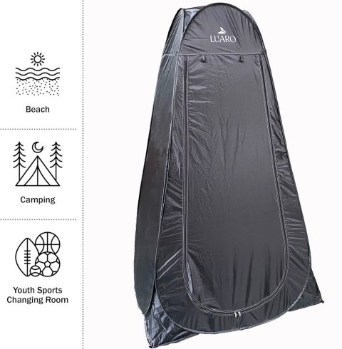 Namiot LUARO samorozkładający na prysznic przebieralnia turystyczna toaleta wc czarne Kik Sp. z o. o. Sp. k.