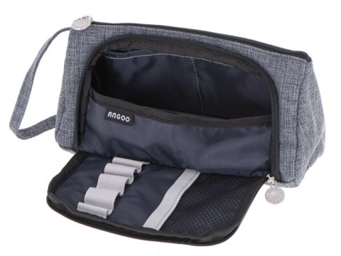 Piórnik szkolny dwukomorowy saszetka kosmetyczka rozkładany 3w1 szary Kik Sp. z o. o. Sp. k.