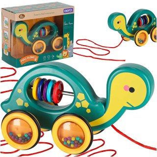 Żółwik do ciągania na sznurku zabawka sensoryczna mobilna grzechotka Kik Sp. z o. o. Sp. k.