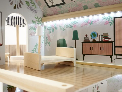 Domek dla lalek drewniany LULILO FLORO boho LED 78cm Kik Sp. z o. o. Sp. k.