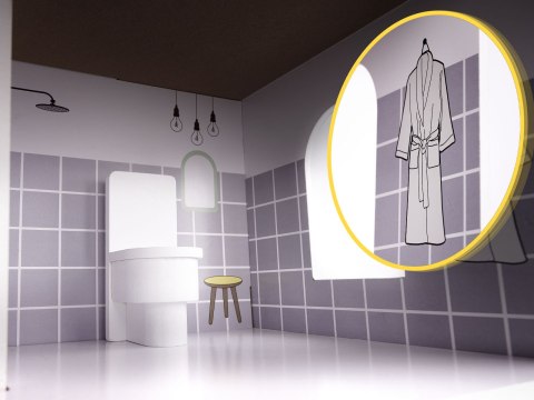 Domek dla lalek drewniany mebelki 70cm szary Kik Sp. z o. o. Sp. k.