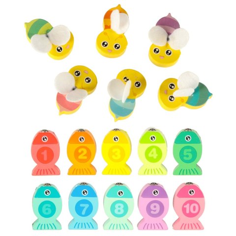 Gra drewniana rybki łowienie rybek na magnes pszczółki montessori Kik Sp. z o. o. Sp. k.