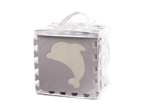 Mata edukacyjna piankowa puzzle szara ecru 36 elementów 150x150cm Kik Sp. z o. o. Sp. k.