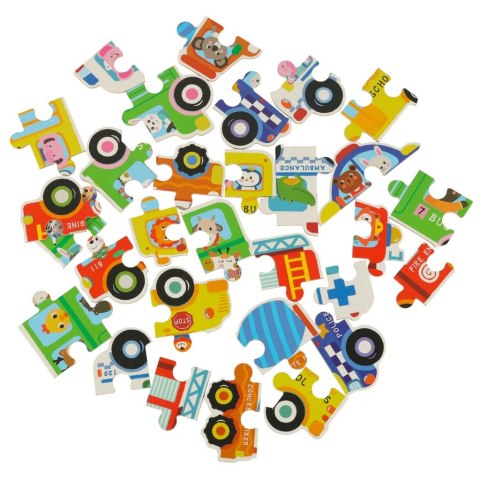 Puzzle w puszce pojazdy 30 puzzli Kik Sp. z o. o. Sp. k.