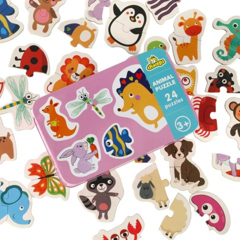 Puzzle w puszce zwierzątka 24 puzzle Kik Sp. z o. o. Sp. k.