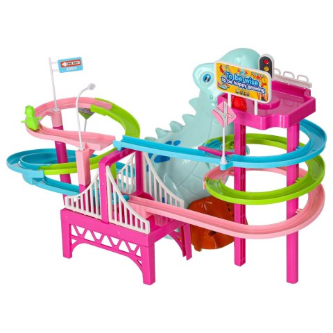 Tor wyścigowy dinozaur zjeżdżalnia ruchome schody LED dźwięk Kik Sp. z o. o. Sp. k.