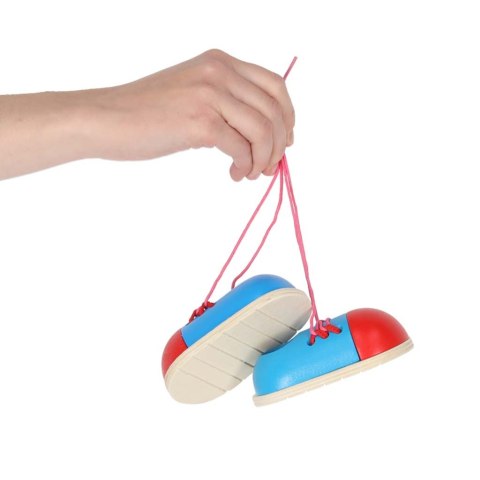 Buty drewniane do nauki sznurowania wiązania sznurowadeł 2 sztuki Kik Sp. z o. o. Sp. k.