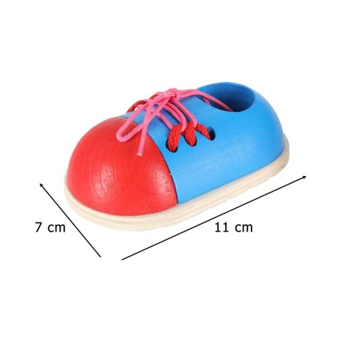 Buty drewniane do nauki sznurowania wiązania sznurowadeł 2 sztuki Kik Sp. z o. o. Sp. k.