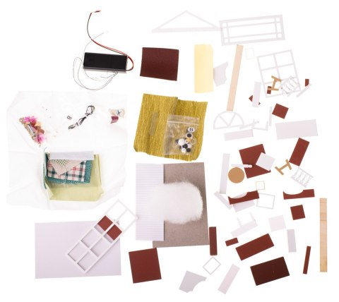 Domek dla lalek drewniany salon model do złożenia LED 8008-A 20,6cm Kik Sp. z o. o. Sp. k.