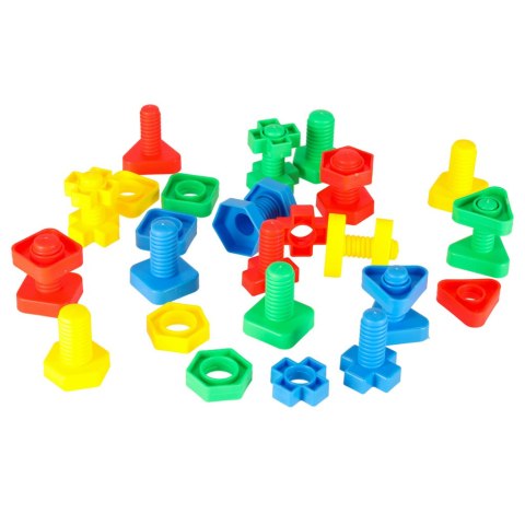 Klocki konstrukcyjne edukacyjne śruby montessori 30 elementów Kik Sp. z o. o. Sp. k.