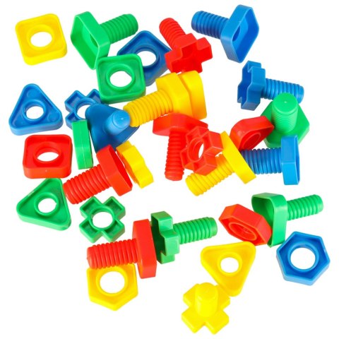 Klocki konstrukcyjne edukacyjne śruby montessori 30 elementów Kik Sp. z o. o. Sp. k.