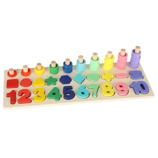 Liczydło drewniane sorter cyfry montessori 3w1 13x36cm Kik Sp. z o. o. Sp. k.