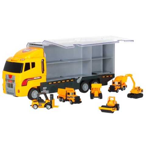 Transporter ciężarówka TIR wyrzutnia + metalowe auta maszyny budowlane Kik Sp. z o. o. Sp. k.