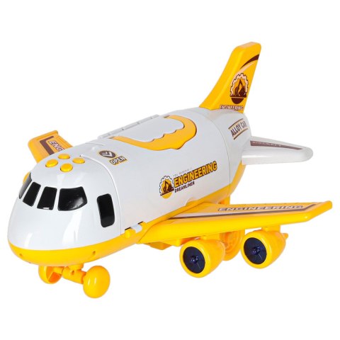 Transporter samolot rozkładany z autami + 3 auta pojazdy budowlane światła dźwięk Kik Sp. z o. o. Sp. k.